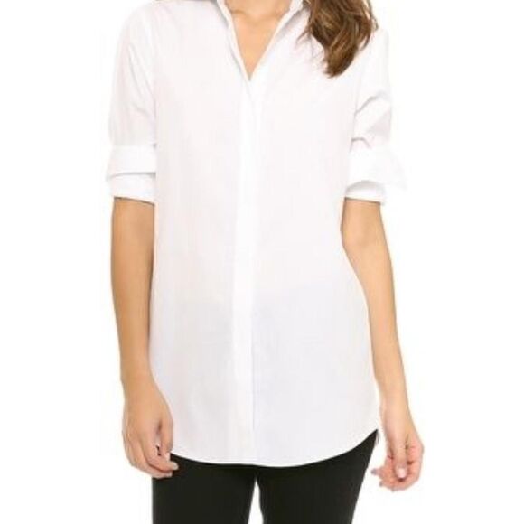 Theory White Button Up Blouse , Style ‘ Nareen’ size small - Picture 1 of 8